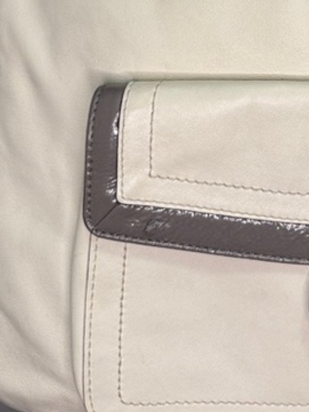 Coach Penelope leather hobo shoulder bag in ivory and gray. - Picture 9 of 9